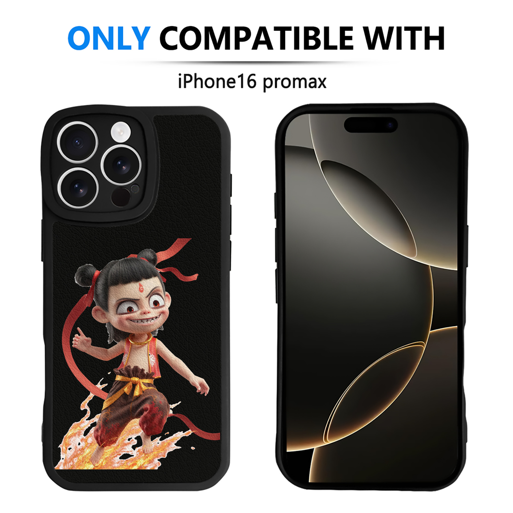 （画像用） Ne Zha 2 ナタ 魔童の大暴れ 【iPhone 16シリーズ対応】シリコンスマホケース（レザー調） 材質：シリコン